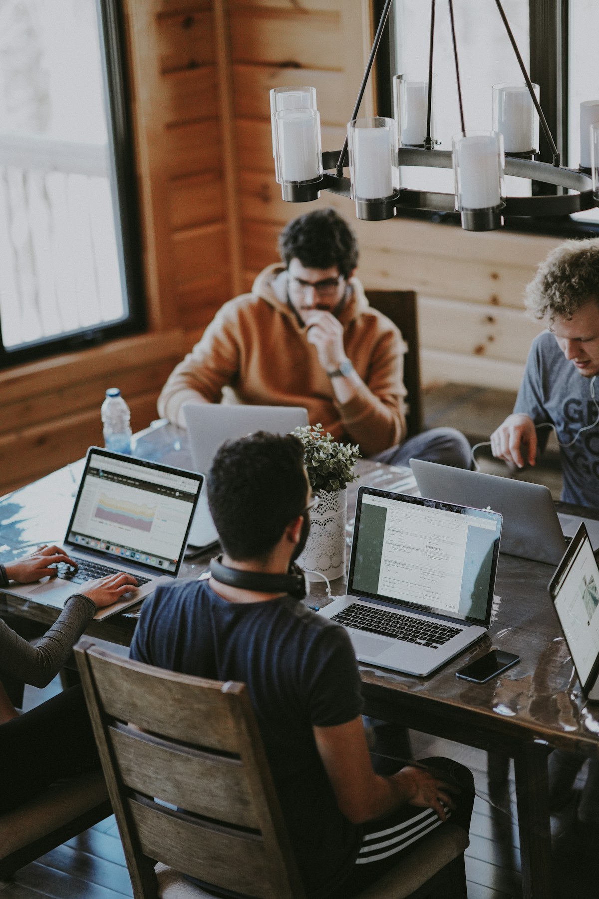 People working around a table